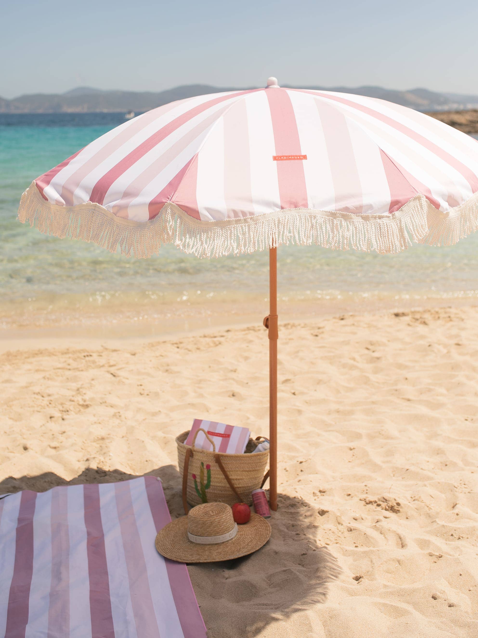 Pink Striped Beach Parasoll Brisbane