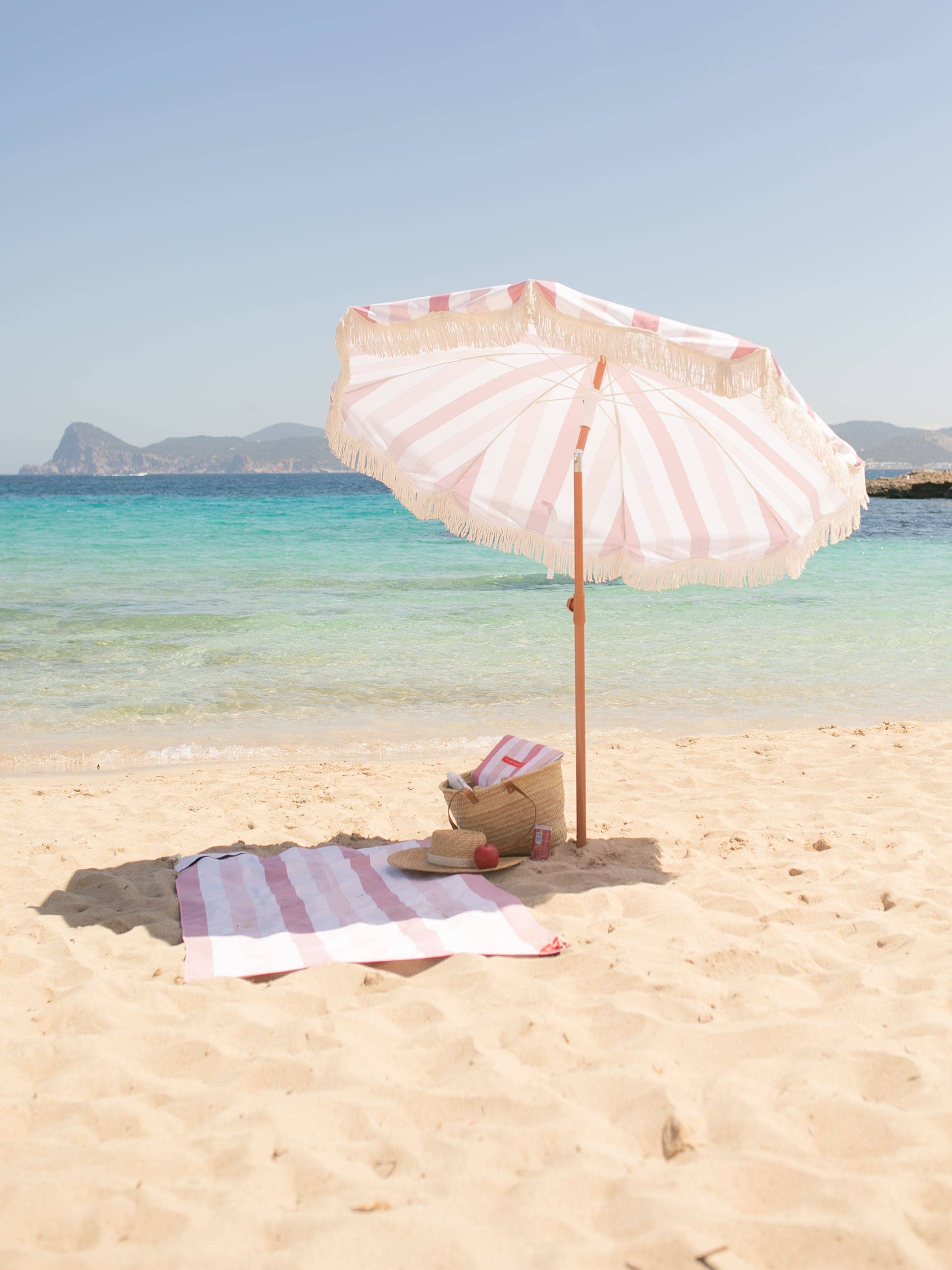 Pink Striped Beach Parasoll Brisbane