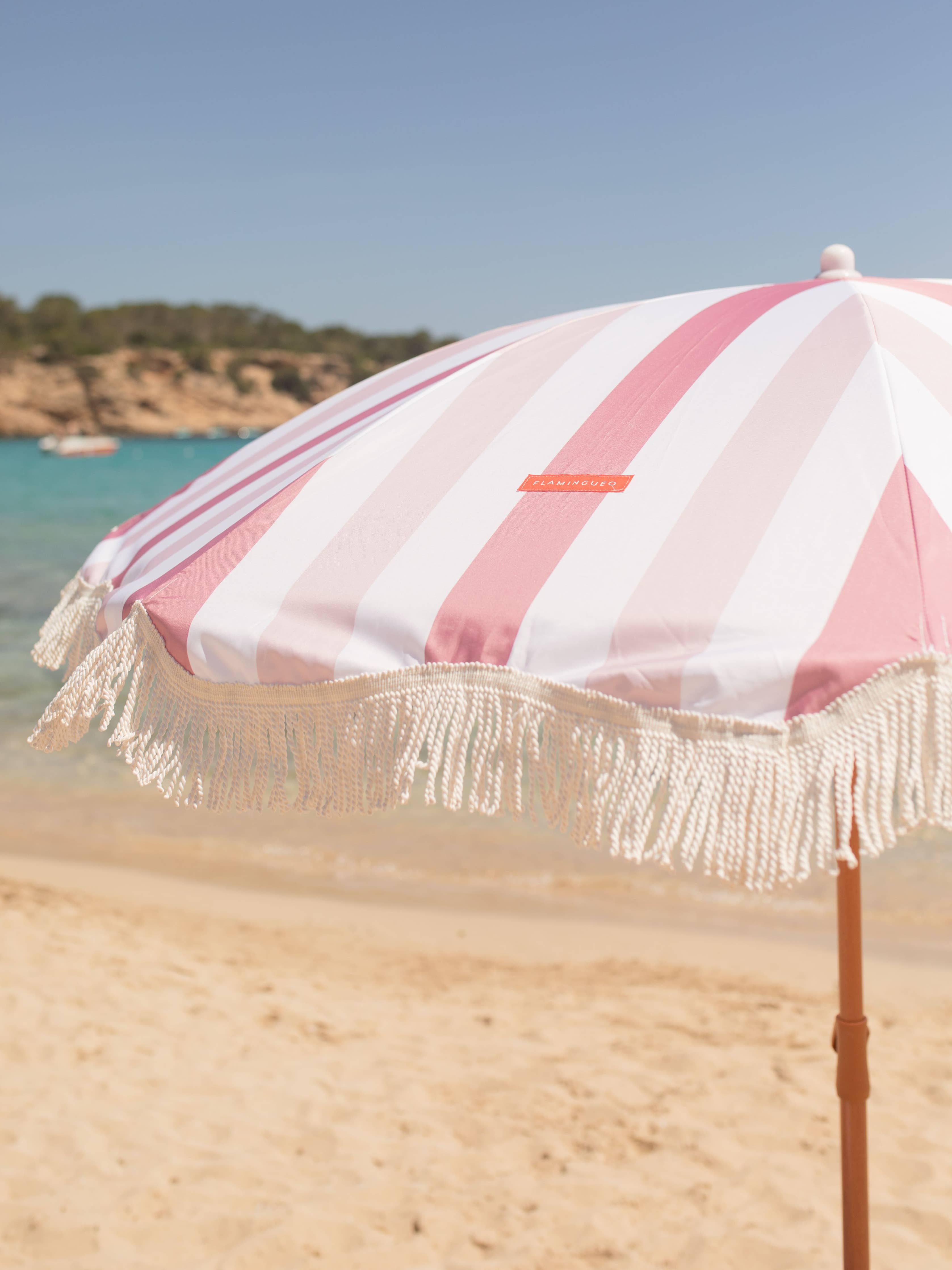 Pink Striped Beach Parasoll Brisbane